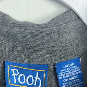 Vtg Pooh Eeyore Womens Gray Button Front Sweater large Disney thumbnail 2
