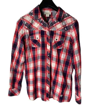 Ariat Button down shirt western Pearl snap women’s size large thumbnail 1