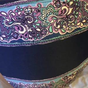 NWT Beach Stop Paisley Triangle Bikini Swim Set Medium Navy Purple thumbnail 8