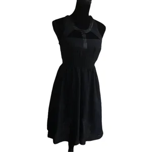 Lulu's YA Los‎ Angeles Silk Little Black Dress Caged Neck Cocktail NWT Small thumbnail 3