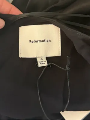 Reformation Rubia Satin Mini Dress in Black 6 thumbnail 8