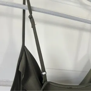 Bebe cowl neck spaghetti maxi strap dress in olive green size L thumbnail 7
