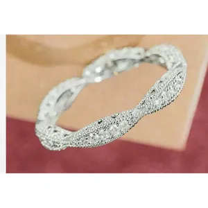 NEW 1 Ct Pretty Pave Simulated‎ Diamond Eternity Wedding Band Ring, Size 10 thumbnail 4