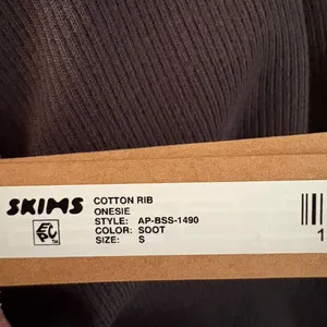 Skims cotton rib onesie Color soot thumbnail 4