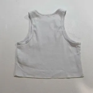 Garage Built To Ride Moto Graphic Ribbed Crop Tank Top White Size S thumbnail 2