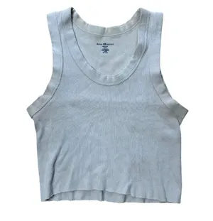 BRANDY MELVILLE Classic Tan Cream Cropped Ribbed Tank Top Shirt OS thumbnail 1