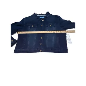 NWT Draper James RSVP Ruffle Trim Dark Denim Jacket Size XL thumbnail 5