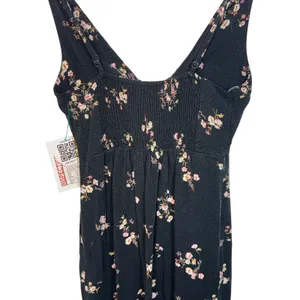 Abercrombie & Fitch Black Floral Smocked Cutout High Slit Midi Dress Womens XS thumbnail 8