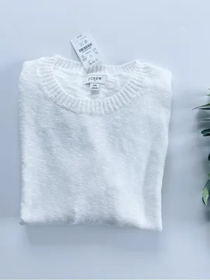 NEW J.Crew Factory White Gauzey Sweater Top thumbnail 7