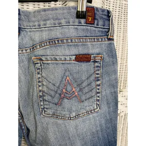 Vintage Y2K 7 For All Mankind A-Pocket‎ Bootcut Jeans 30 Made in USA Medium Wash thumbnail 3