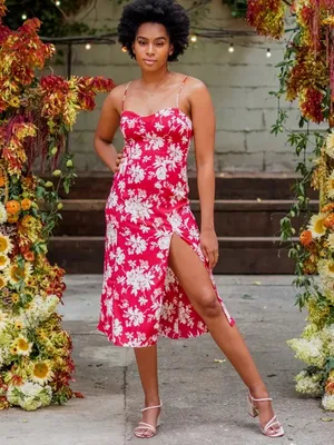 Abercrombie & Fitch high slit Midi Dress thumbnail 2