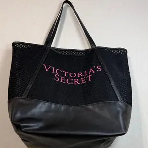Victoria's Secret Black and Pink Mesh Tote thumbnail 1