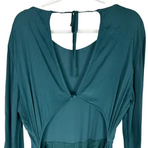 Lulus Moments That Last Hunter Green LS Cutout Jumpsuit XL thumbnail 8