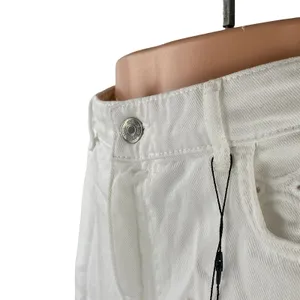 NEW Zara Women's White Eyelet Embroidery High Waisted Wide Leg Denim Shorts 10 thumbnail 2