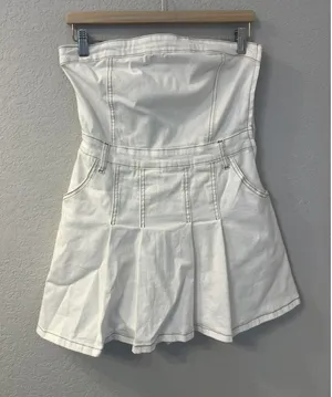 day + moon Denim White Mini Dress; Excellent Condition; Sz m thumbnail 1