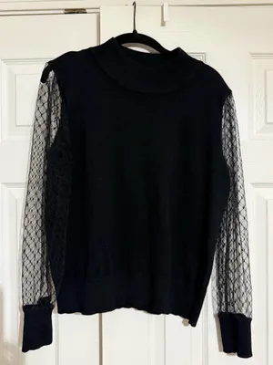 black mesh shirt Size L thumbnail 1