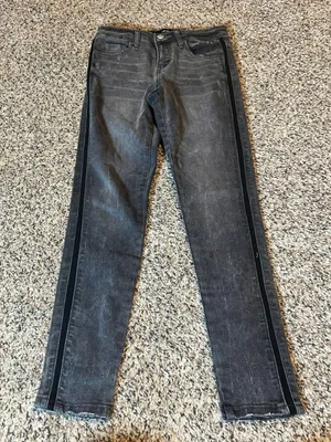 VERVET‎ Women Ankle Skinny Fit Jeans Gray Black Stripe Size 24 thumbnail 1