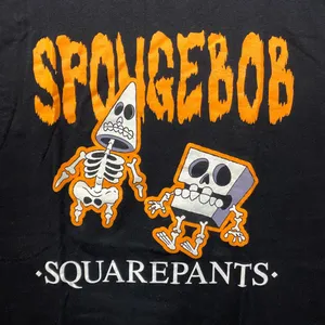 Nickelodeon Spongebob Squarepants Spongebob & Patrick Skeleton halloween T-Shirt XL thumbnail 2