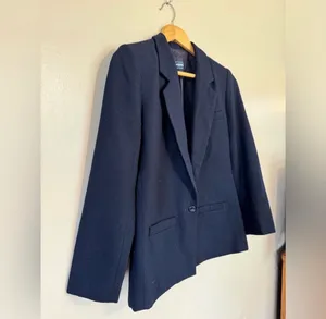 SALE! Navy Vintage Impressions Single-Button Blazer Size 10 EUC thumbnail 3