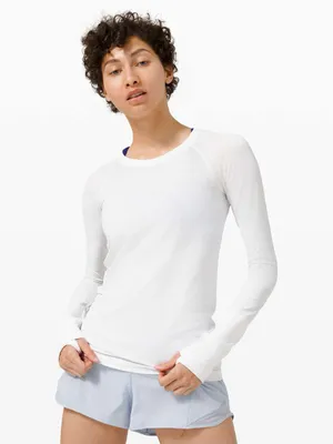Lululemon Swiftly Tech Long Sleeve Shirt 2.0 tee Tempo Stripe White Chrome thumbnail 8