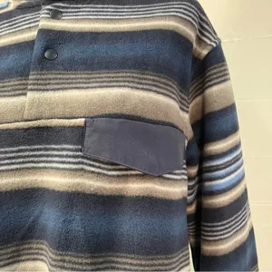 Southern Grit Tundra Fleece‎ Pullover Snap Striped Blue Grey Southwestern Womens thumbnail 7