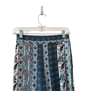 Iris Blue Multi Paisley Floral Bell Bottom Leggings Women Sz S thumbnail 6