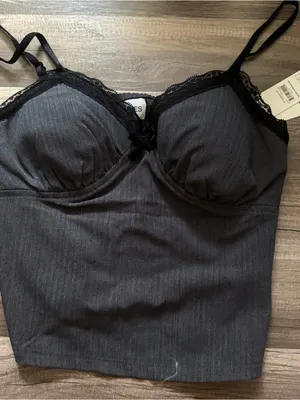 No Boundaries Black Lace-Trim Bandeau Top thumbnail 1