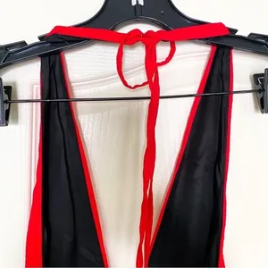 Art259Design Dress Backless‎ Halter Slit Crinkle Midi Red S NWT thumbnail 7