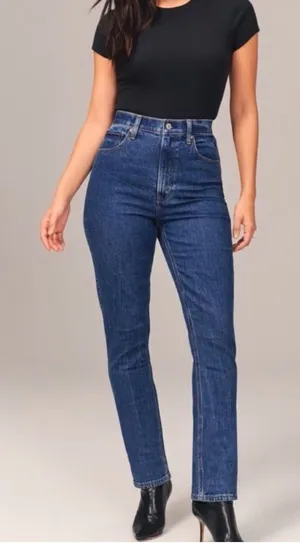 Abercrombie & Fitch Curve Love The Slim Straight Ultra High Rise Size 8 thumbnail 1