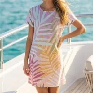MINKPINK Palm Springs Tee Dress Small Tropical Colorful Pastel Resort‎ Vacation thumbnail 5