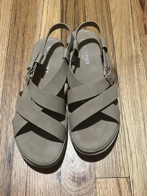 Alta Moda Anatomic Taupe Criss-Cross Slingback Sandals Size 40 (US 9) thumbnail 2