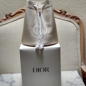 Dior Cream Drawstring Bucket Trousse Pouch Cosmetic Bag thumbnail 9