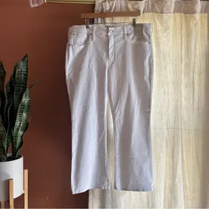 Madewell Kick Out‎ Crop Jeans Flare Denim Pure White NWT Size 33 (US 16) thumbnail 3