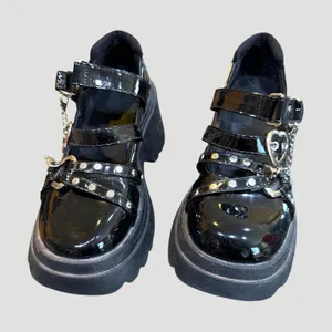 Source Unknown Womens Goth Platform Mary Janes Shoes Chunky Heel Shoes Size 37/6.5 US thumbnail 2