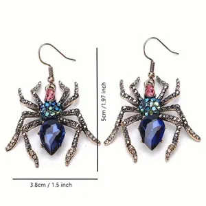 Silver Spider Dangle Earrings Whimsigoth Goth Witchy Edgy Grunge Halloween thumbnail 6