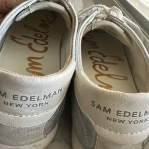 Sam Edelman White and Silver Sneakers thumbnail 3