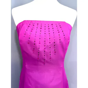 Purple Fuchsia Y2K Beaded Strapless Hoco Formal Prom Gown Dress Evening Size 6 thumbnail 2