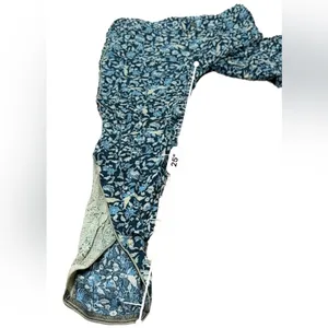 Free People Blue & Cream Floral Print‎ Cropped Mid Rise Pants Sz 0 NEW thumbnail 11