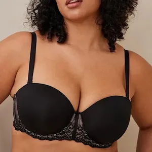 Torrid Curve Lace Adjustable Strapless‎ Bra Lightly Lined 50DDD / 50F thumbnail 1