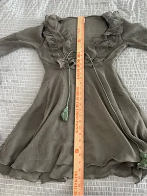 Princess‎ Polly Sage Green Ruffle Mini Dress Size 4 thumbnail 5