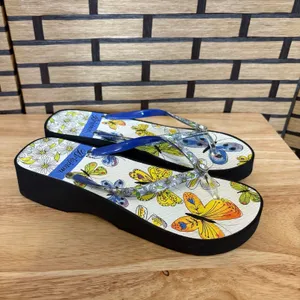 Brighton Breeze Wedge Butterfly‎ Flip Flop Size 9 thumbnail 2