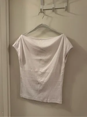 Zara White Boatneck Cap Sleeve Top thumbnail 3