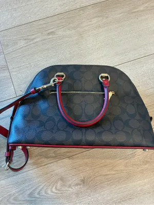 NEW Coach Katy Satchel Signature Canvas Brown Red with Wallet 2558 thumbnail 6