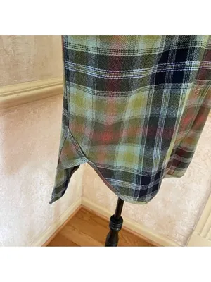 Free People We The Free Izzy Cargo Shirt plaid oversized Shacket Green Grunge M thumbnail 8