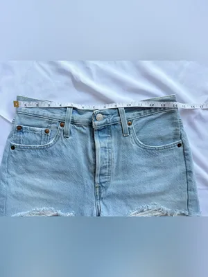 Levi’s 501 Button Fly Cotton High Rise Denim Shorts Size 28 thumbnail 11