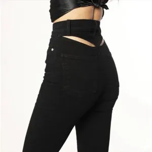 Revice Denim Avalon Flare High Rise Cut Out Jeans: Black thumbnail 4