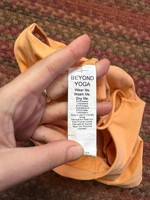 BEYOND YOGA Peach Asymmetrical One-Shoulder Crop Top thumbnail 4
