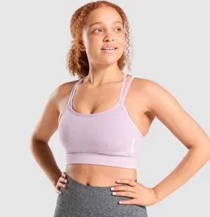 Gymshark Adapt Marl Seamless Sports Bra - Light Purple thumbnail 1