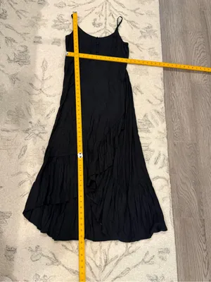 Volcom Black High-Low Maxi Dress Size Small Tiered Boho Adjustable Straps thumbnail 9