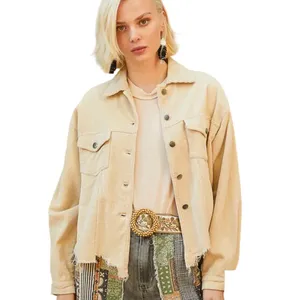 POL Cream Corduroy Button-Front Jacket thumbnail 6